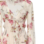 abito lungo in crepe di seta stampa floreale 2A643A F7141 BLUMARINE 