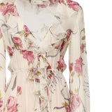abito lungo in crepe di seta stampa floreale 2A643A F7141 BLUMARINE 
