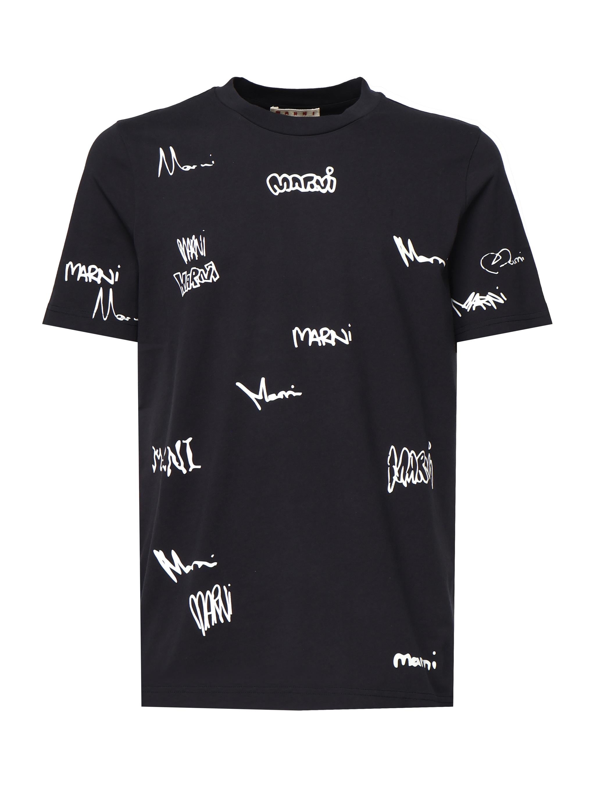 T-shirt con stampa Multigram HUMU0198DP USCY34LOB99 MARNI 