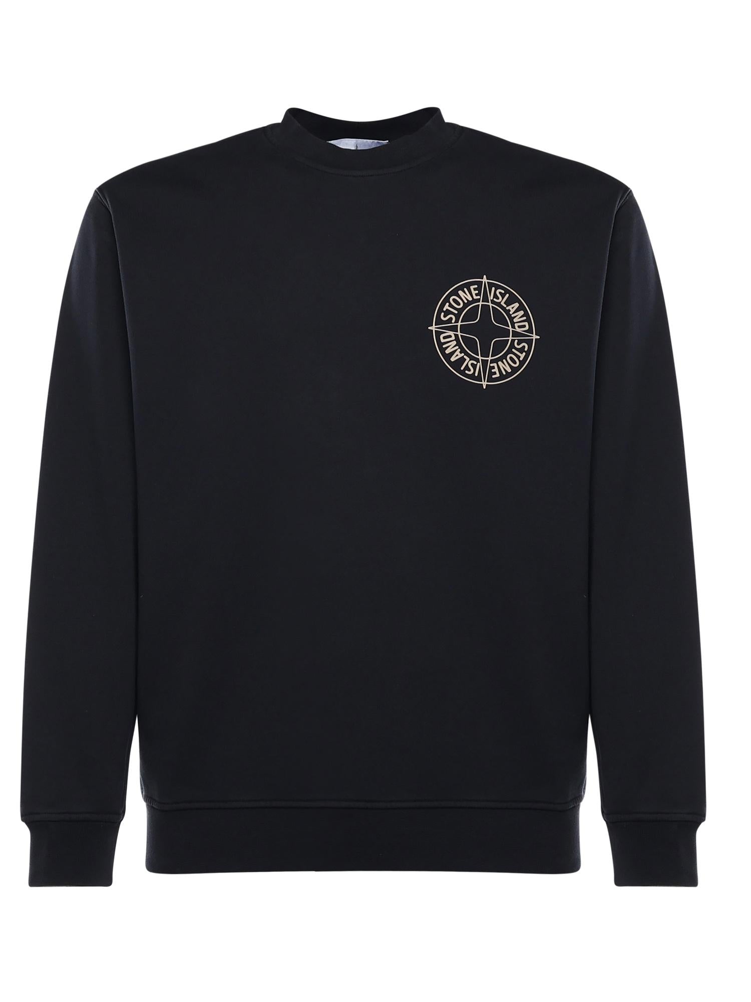 Felpa in cotone con stampa 'Outline Compass' L1S156100001 S0283V0020 STONE ISLAND 