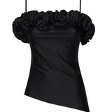 TOP IN JERSEY STRETCH CON ROUCHES COPT79F5001 BLK COPERNI 