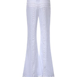 Pantaloni Vianora in voile di cotone e pizzo 261501 WHITE CHARO RUIZ 