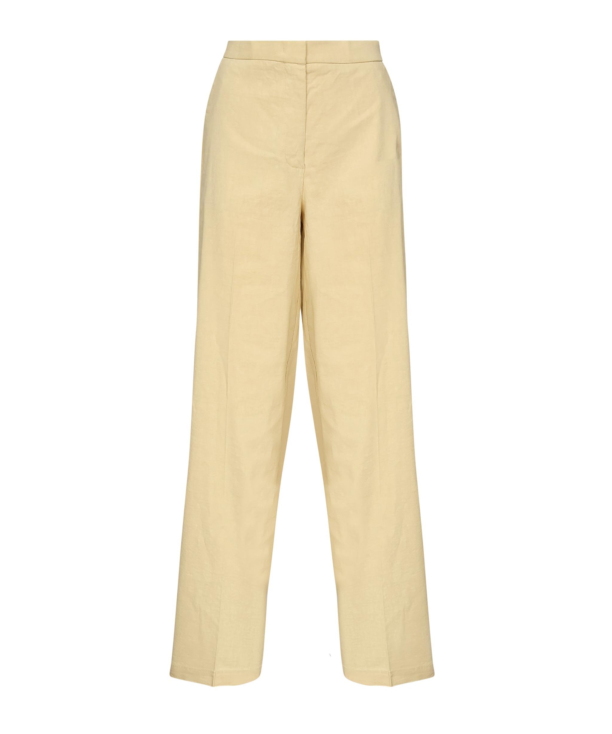 Pantaloni con piega in lino stretch 104929 A0IMC23 PINKO 
