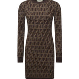 Abito in cotone con stampa logo all-over FZDC83 ASJTF0GGE FENDI 