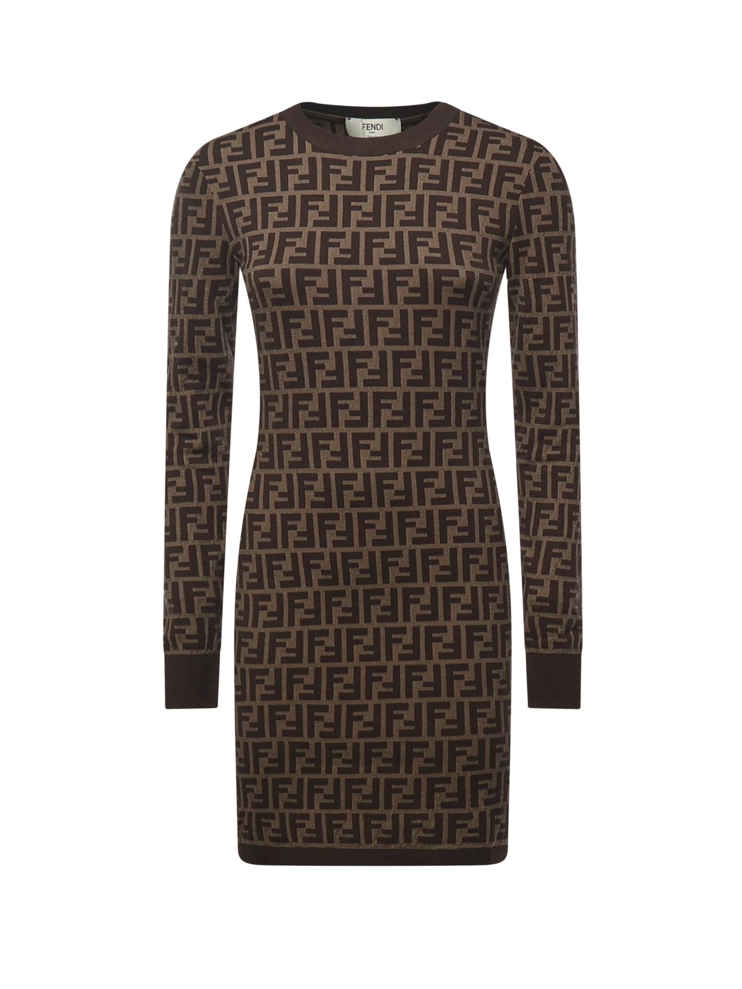 Abito in cotone con stampa logo all-over FZDC83 ASJTF0GGE FENDI 