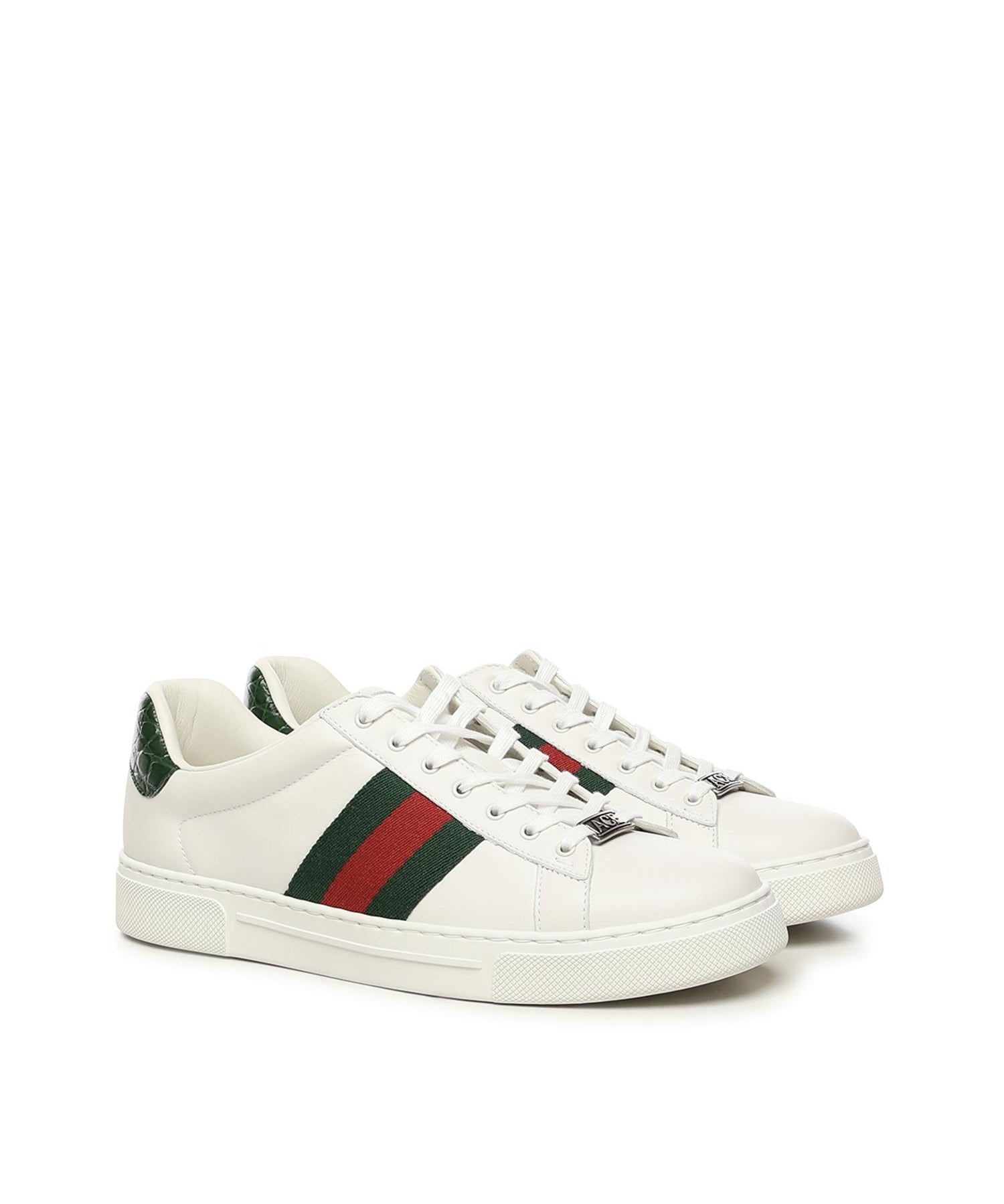 Sneaker Gucci Ace con dettaglio Web 757892 AACAG9055 GUCCI 