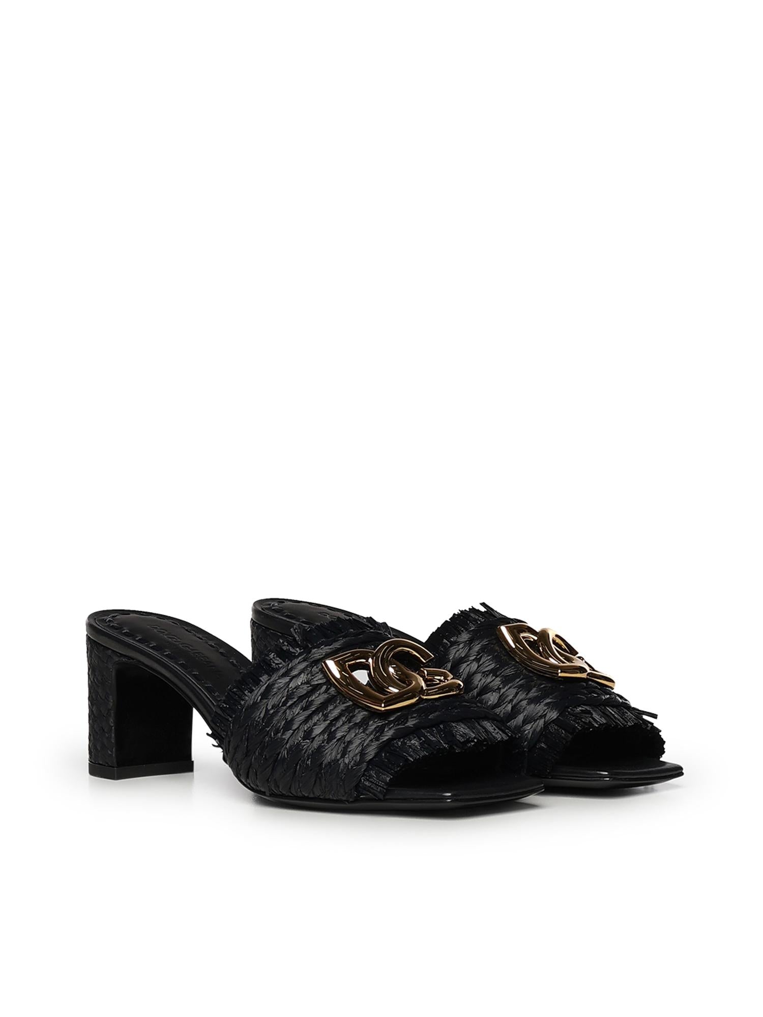 Mules in rafia con logo CR1993 AN21780999 DOLCE & GABBANA 