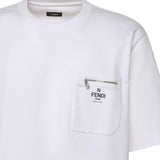 T-shirt in cotone con taschino logo e zip FY0936 ARYRF0QA0 FENDI 