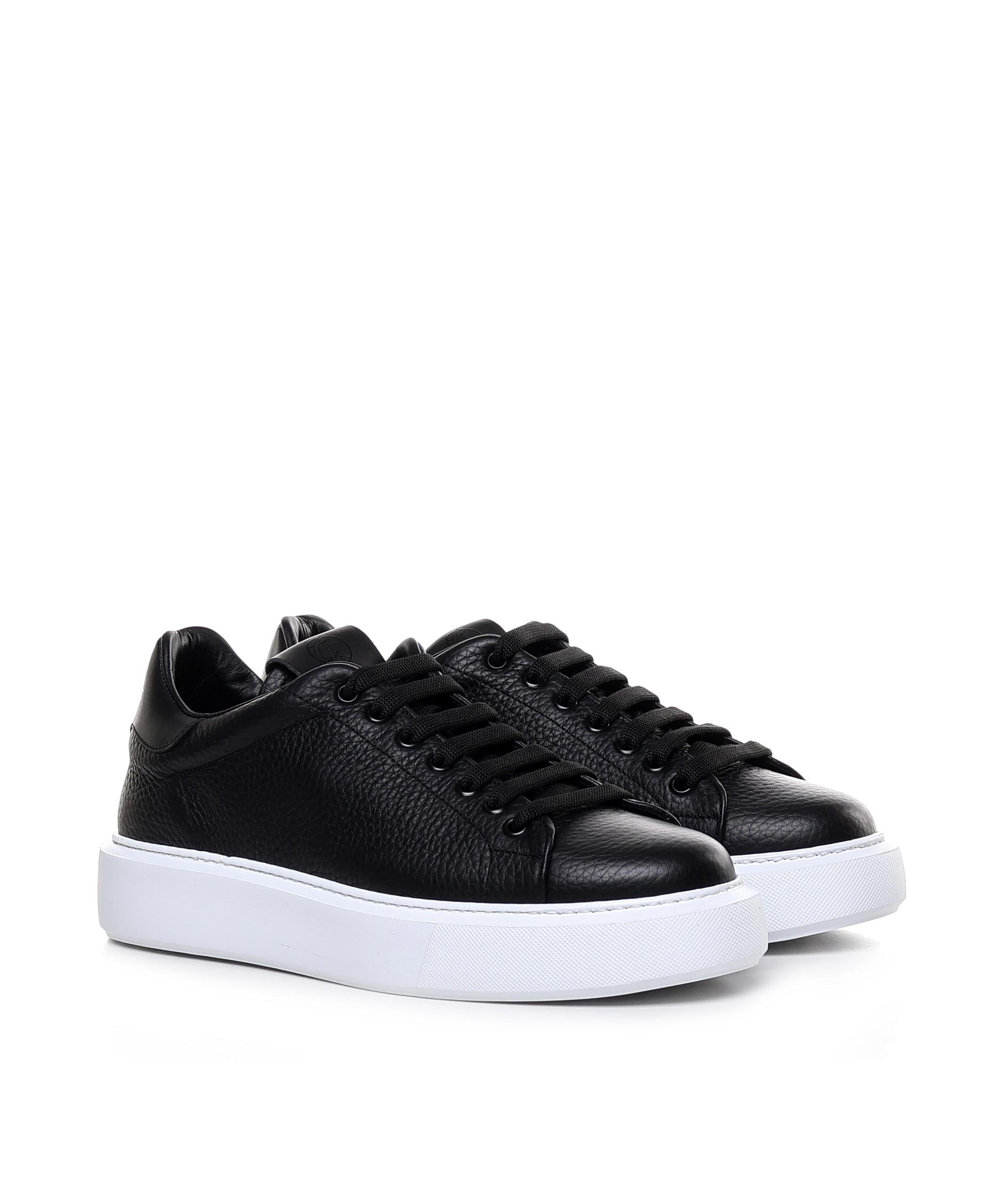 Sneakers Fire1 in pelle<BR/> FIRE 1 BOTTOLATOBLACK GIULIANO GALIANO 