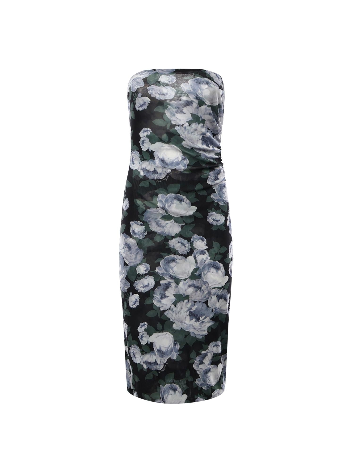 Abito in mesh floreale con arricciature 6J0436 3SQA268485 STELLA McCARTNEY 