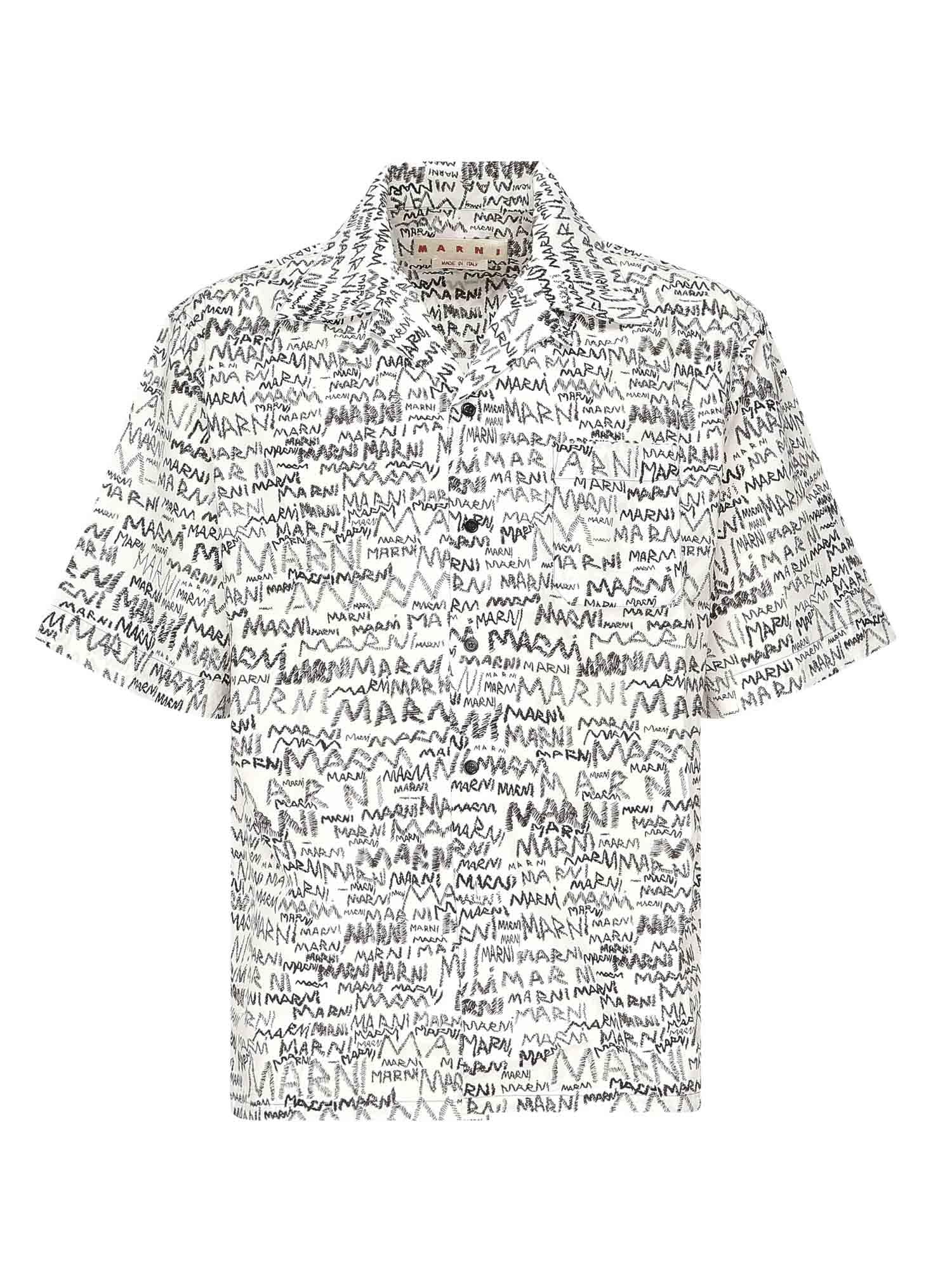Camicia bowling scribble<BR/> CUMU0213A5 UTC464MPW01 MARNI 