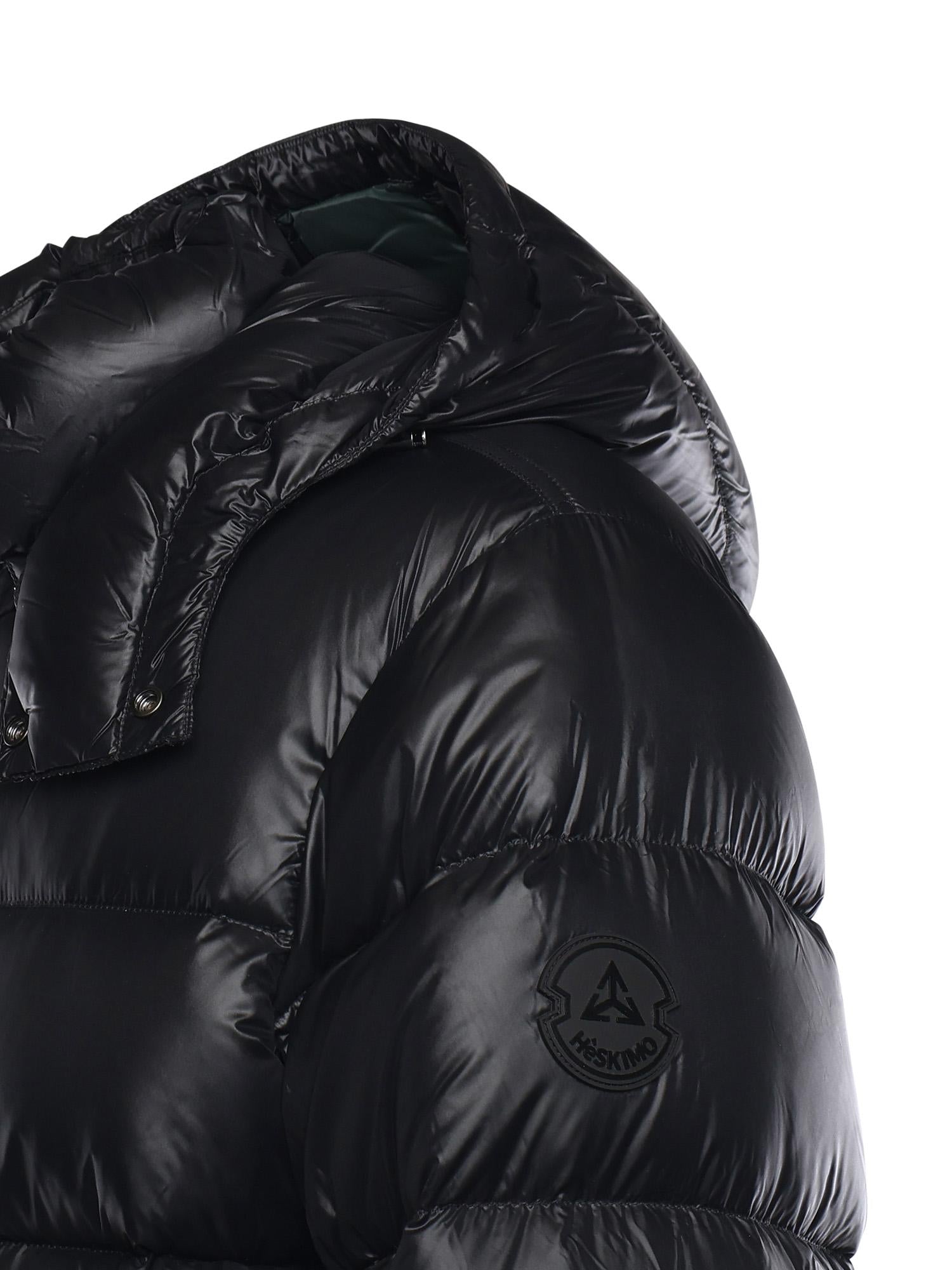 Piumino in nylon con logo HE9440035 NERO HESKIMO 