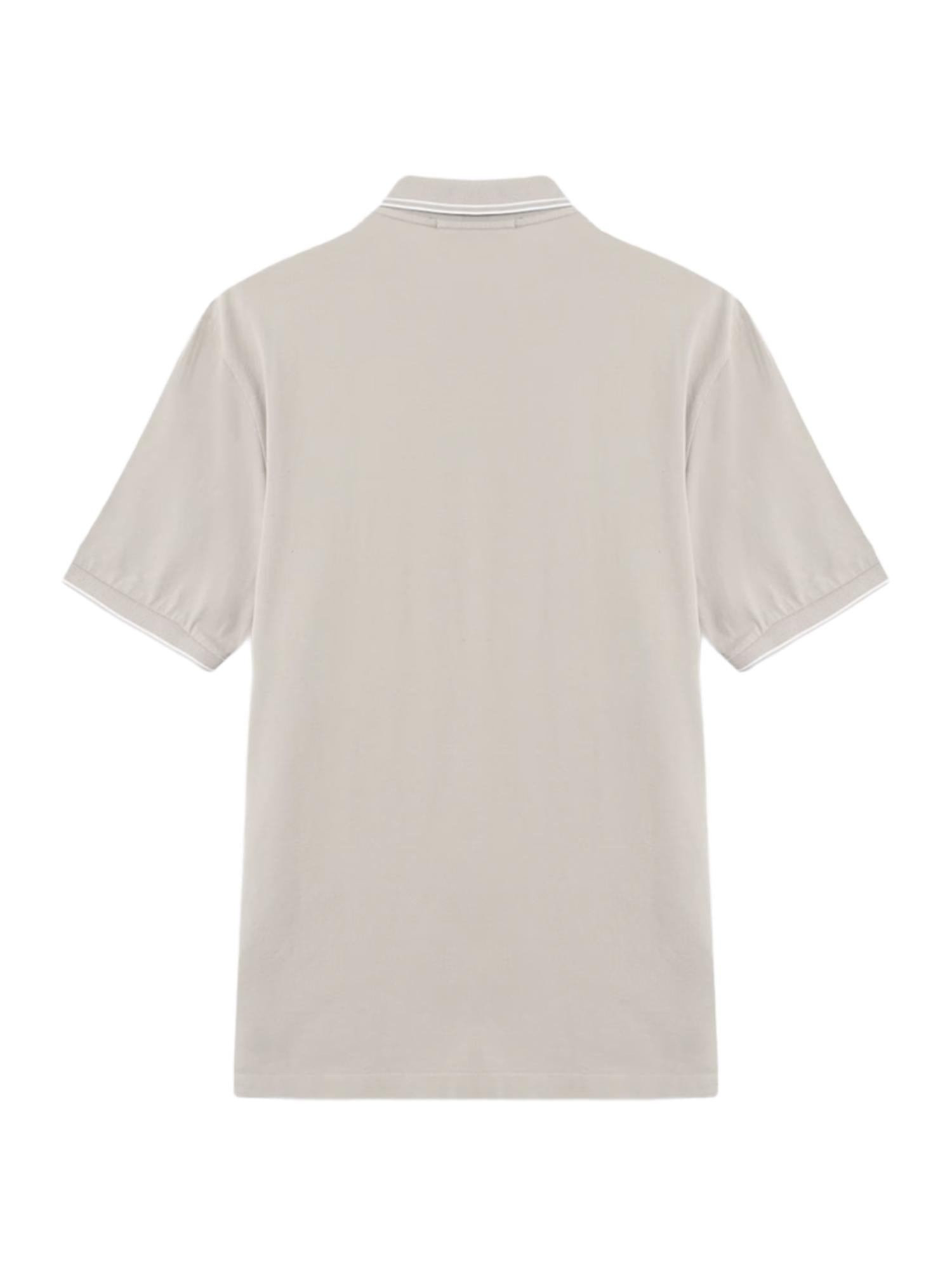 Polo in piqué di cotone con patch Compass L1S152200010 S0018V0061 STONE ISLAND 