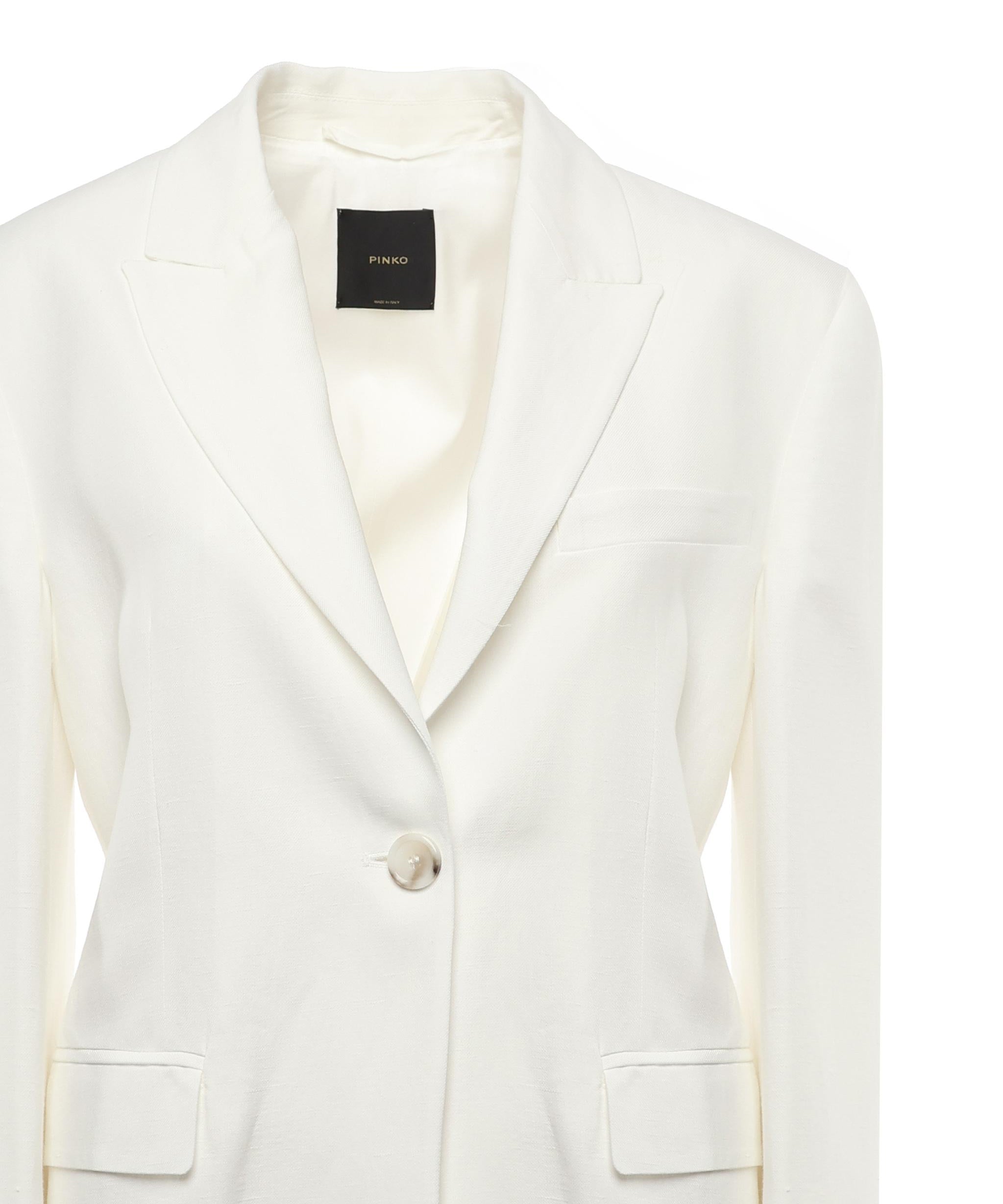 Blazer monopetto in misto lino e viscosa 104944 A2FAZ05 PINKO 