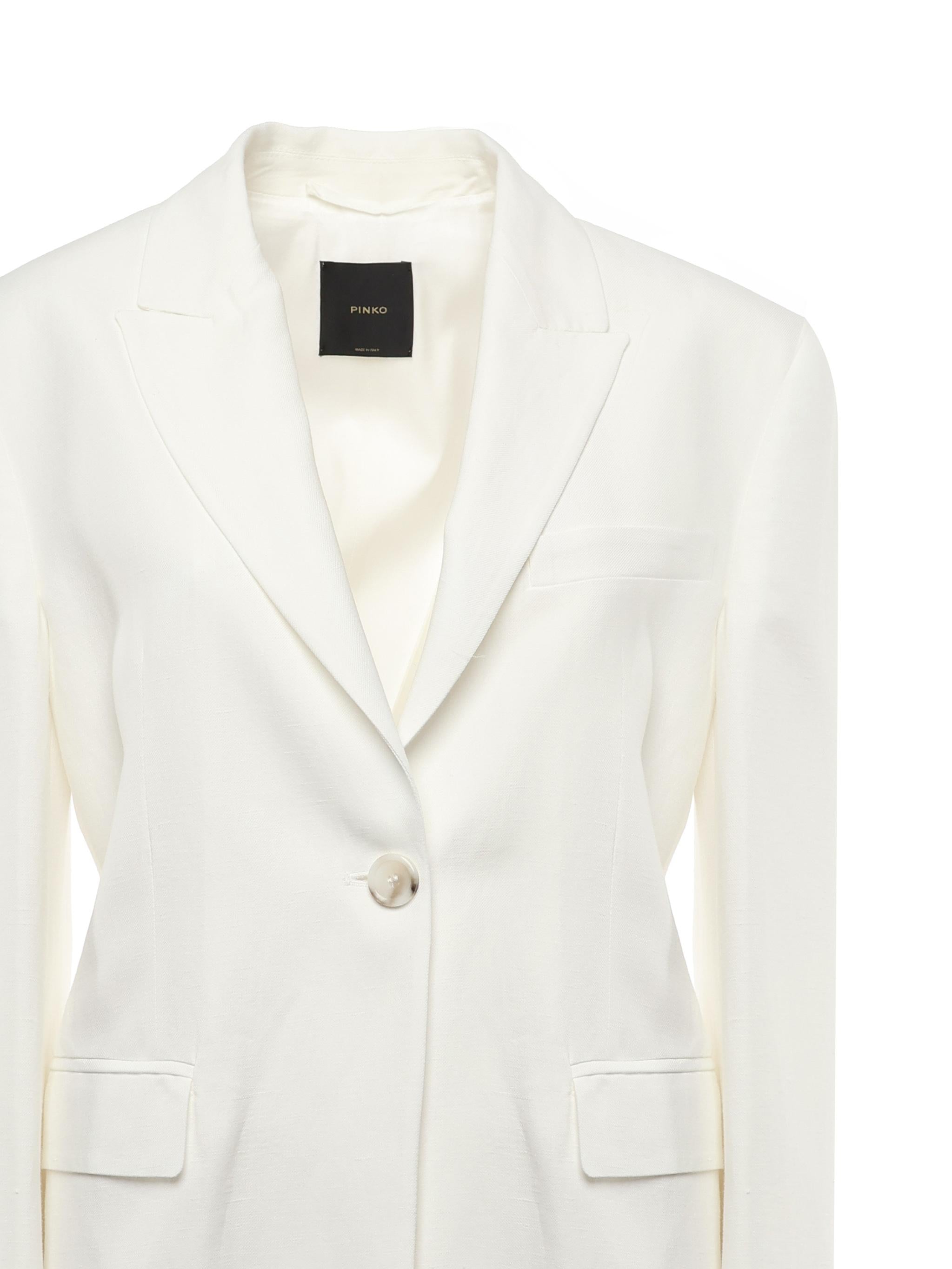 Blazer monopetto in misto lino e viscosa 104944 A2FAZ05 PINKO 