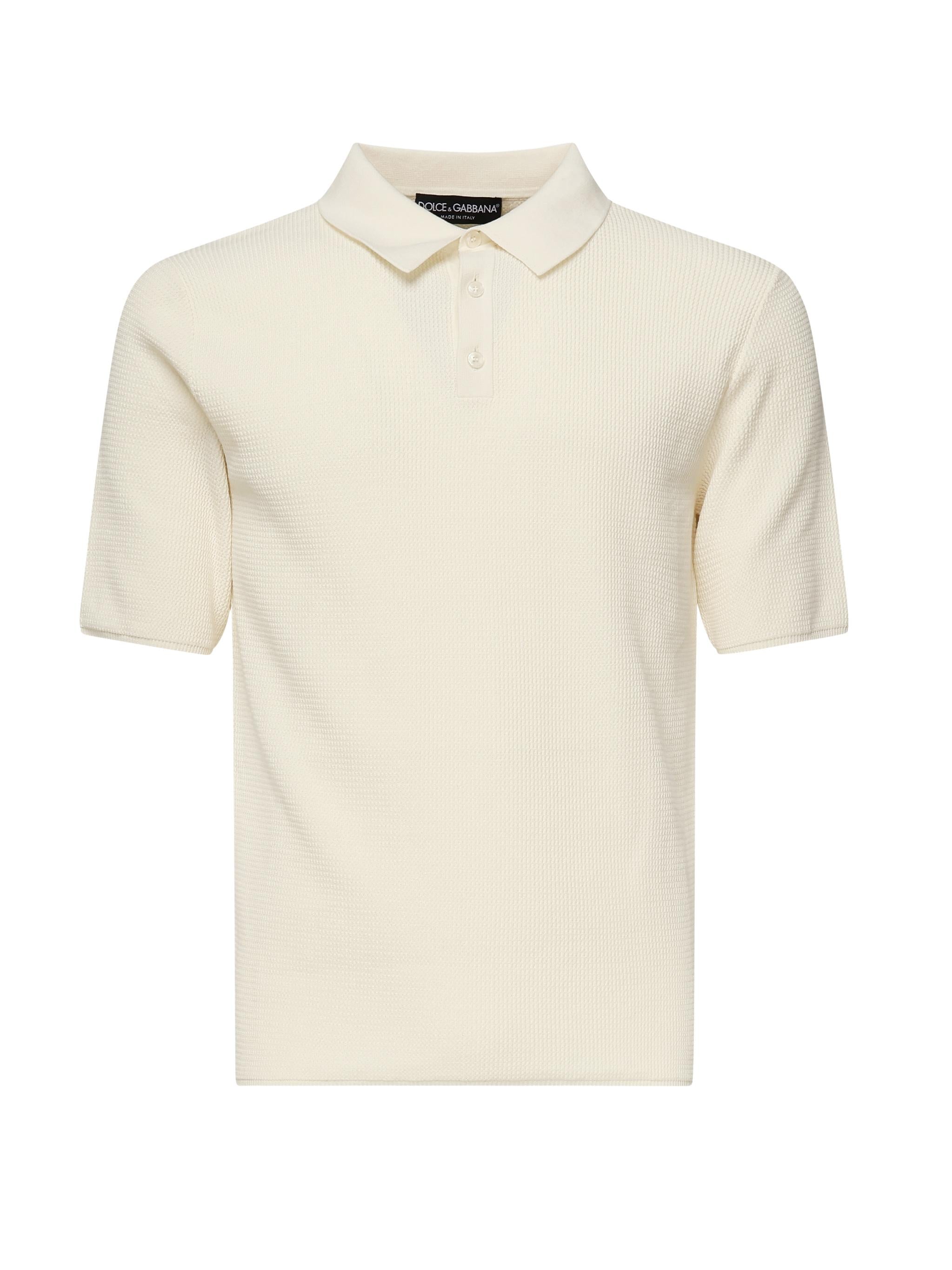 Polo in cotone con bottoni GXZ70T JBCFNW0001 DOLCE & GABBANA 