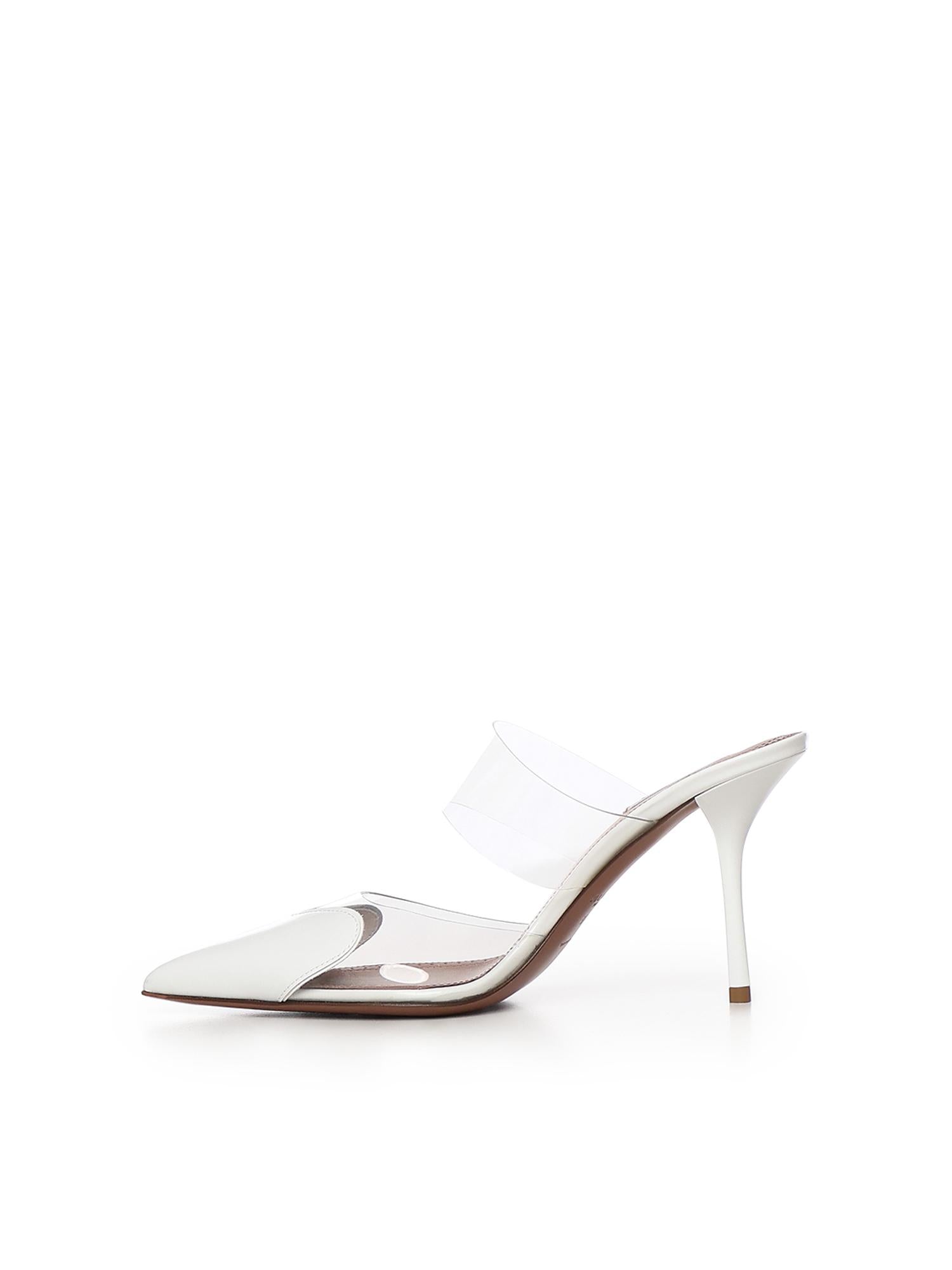 Mule Le Cœur in pelle verniciata AA3M053CK150 010 ALAIA 