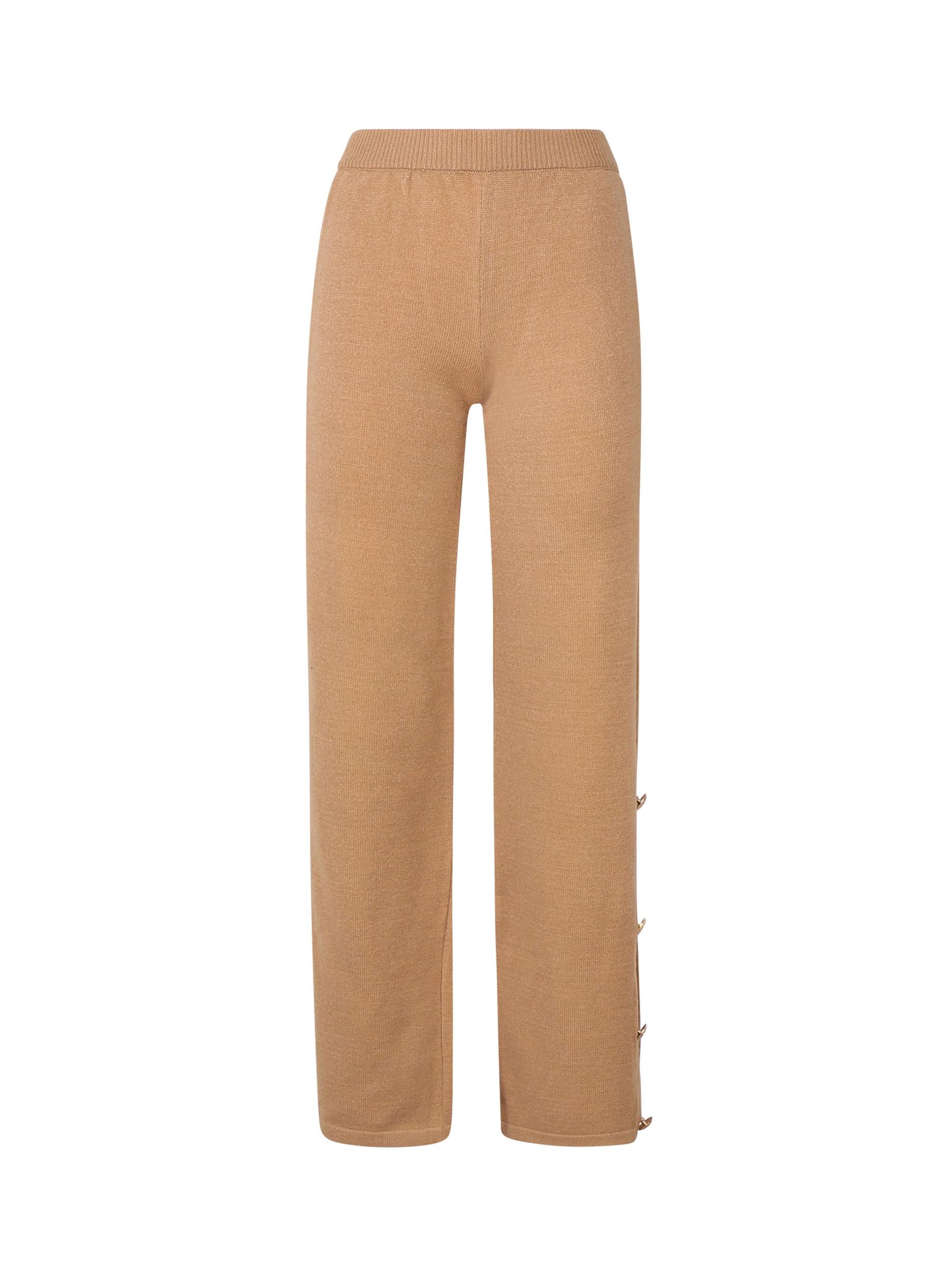 Pantaloni in maglia con bottoni decorativi in oro MMDMA4060 CAMMELLO MARIUCCIA Milano 