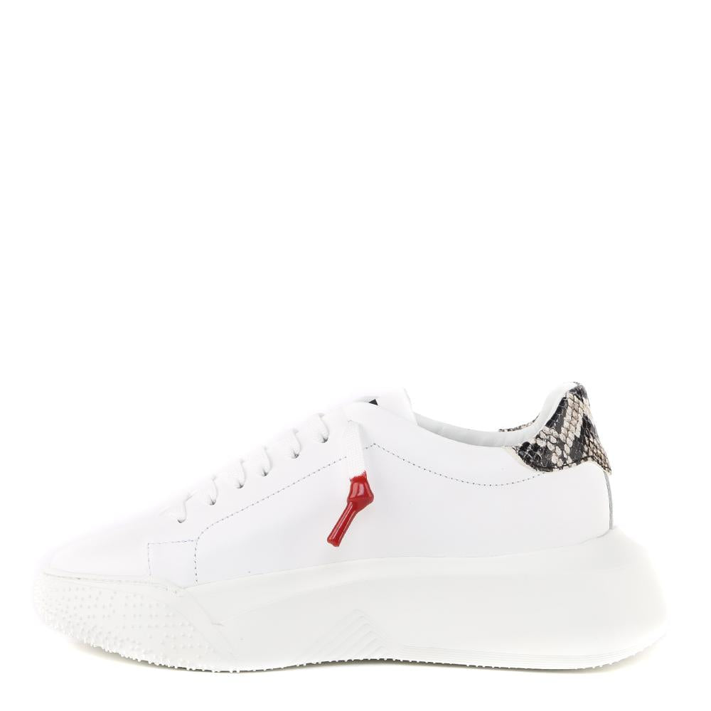 Sneakers Nemesis in nappa con lacci cerati NEMESIS2 PYTHONWHITE GIULIANO GALIANO 