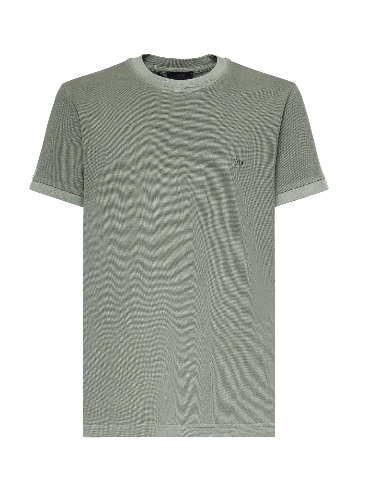T-shirt in piquet di cotone NPMB352136TZEF V400 FAY 