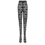 Leggings in pizzo stretch 759376 Y4H061000 SAINT LAURENT 