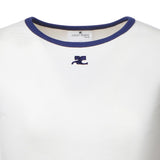 T-shirt Signature Contrast in cotone con logo 125JTS017JS0203 B257 COURREGES 