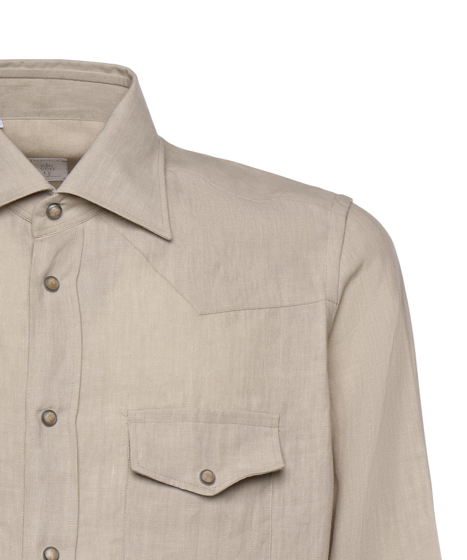 Camicia in lino M75CAMK02TES0I139 02NN ELEVENTY 