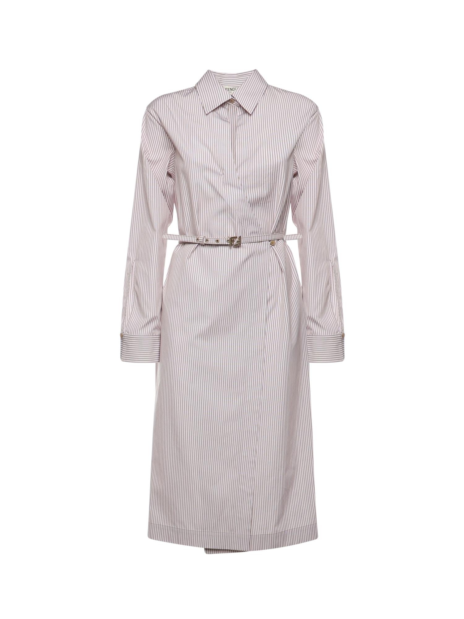 Abito midi chemisier a righe FDD515 AVJXF1UKB FENDI 