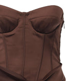 Abito lungo bustier in raso 115457 2910 ROTATE 