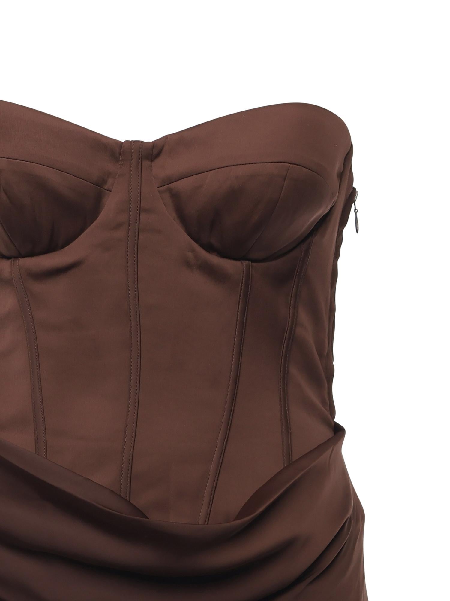 Abito lungo bustier in raso 115457 2910 ROTATE 