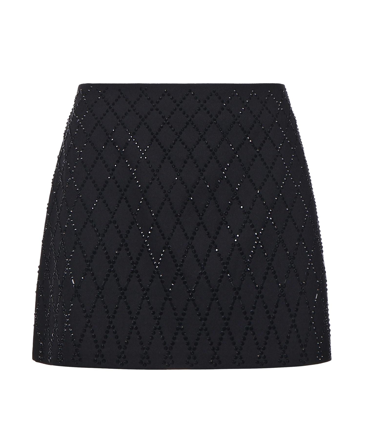 Minigonna con strass 105496 A2POZ99 PINKO 