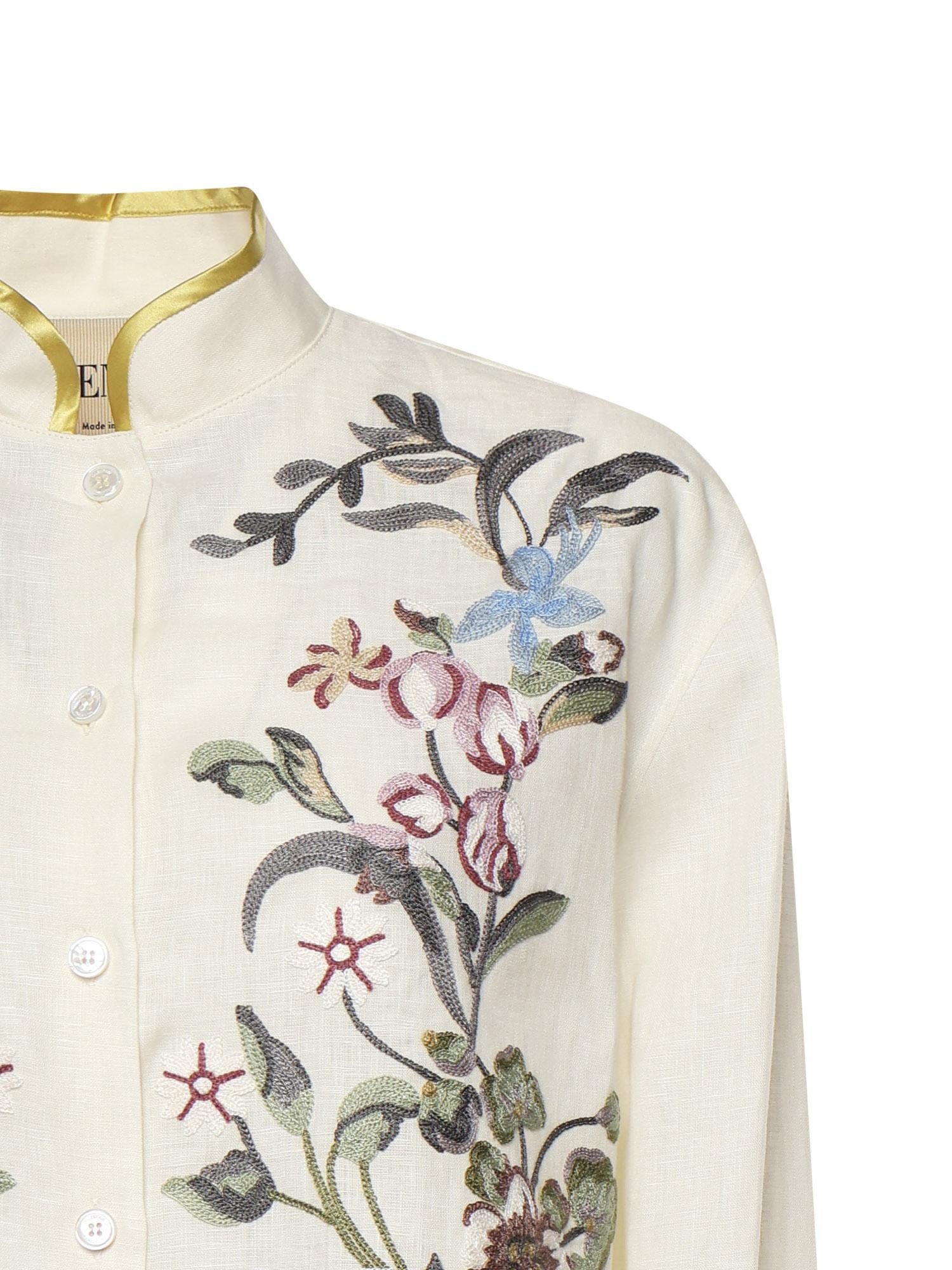 Camicia in lino ricamata 8B3AB826 9M4AM0 VALENTINO GARAVANI 