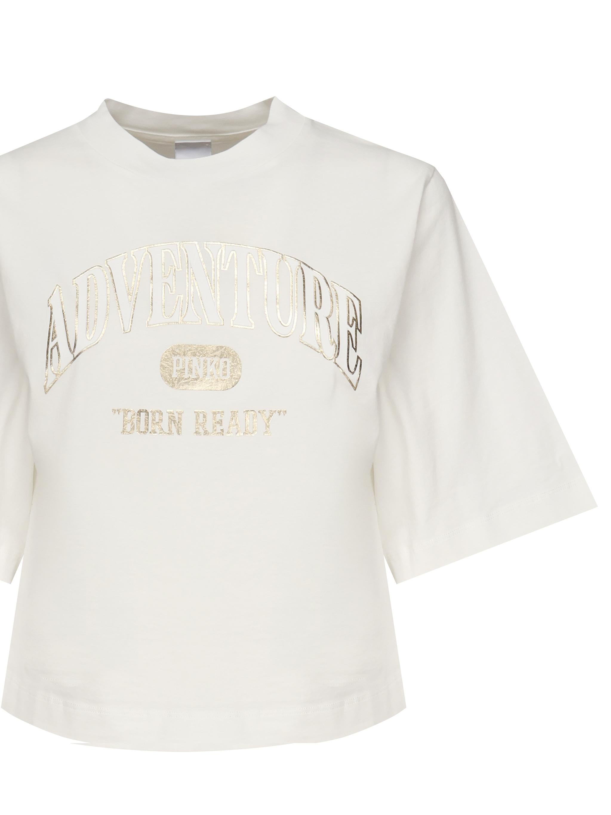 T-shirt crop con logo 104604 A2CSZ05 PINKO 