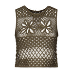 Top senza maniche crochet traforato 104733 A2FFX26 PINKO 