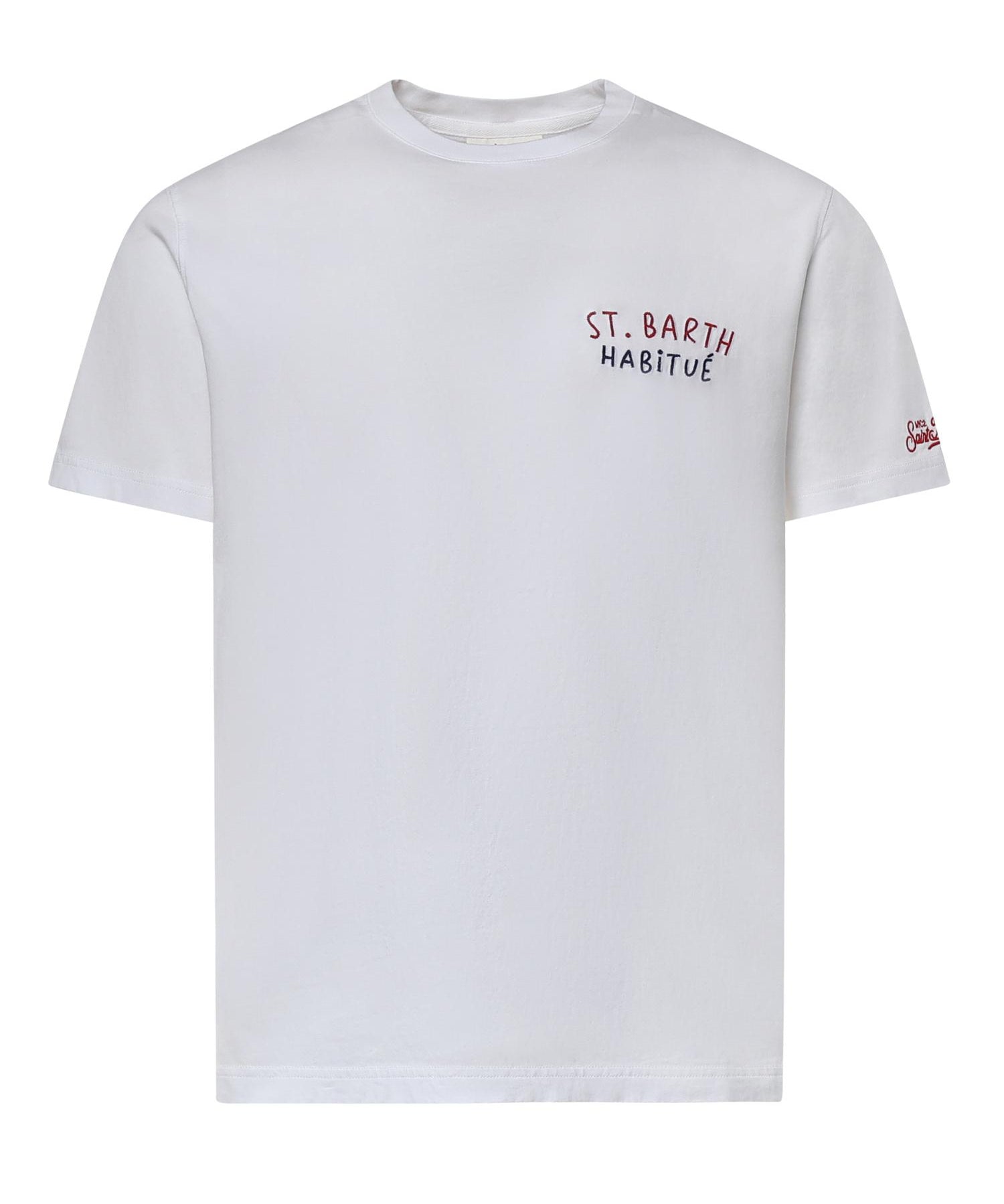 T-shirt con ricamo in cotone PRL0002 00320L MC2 SAINT BARTH 