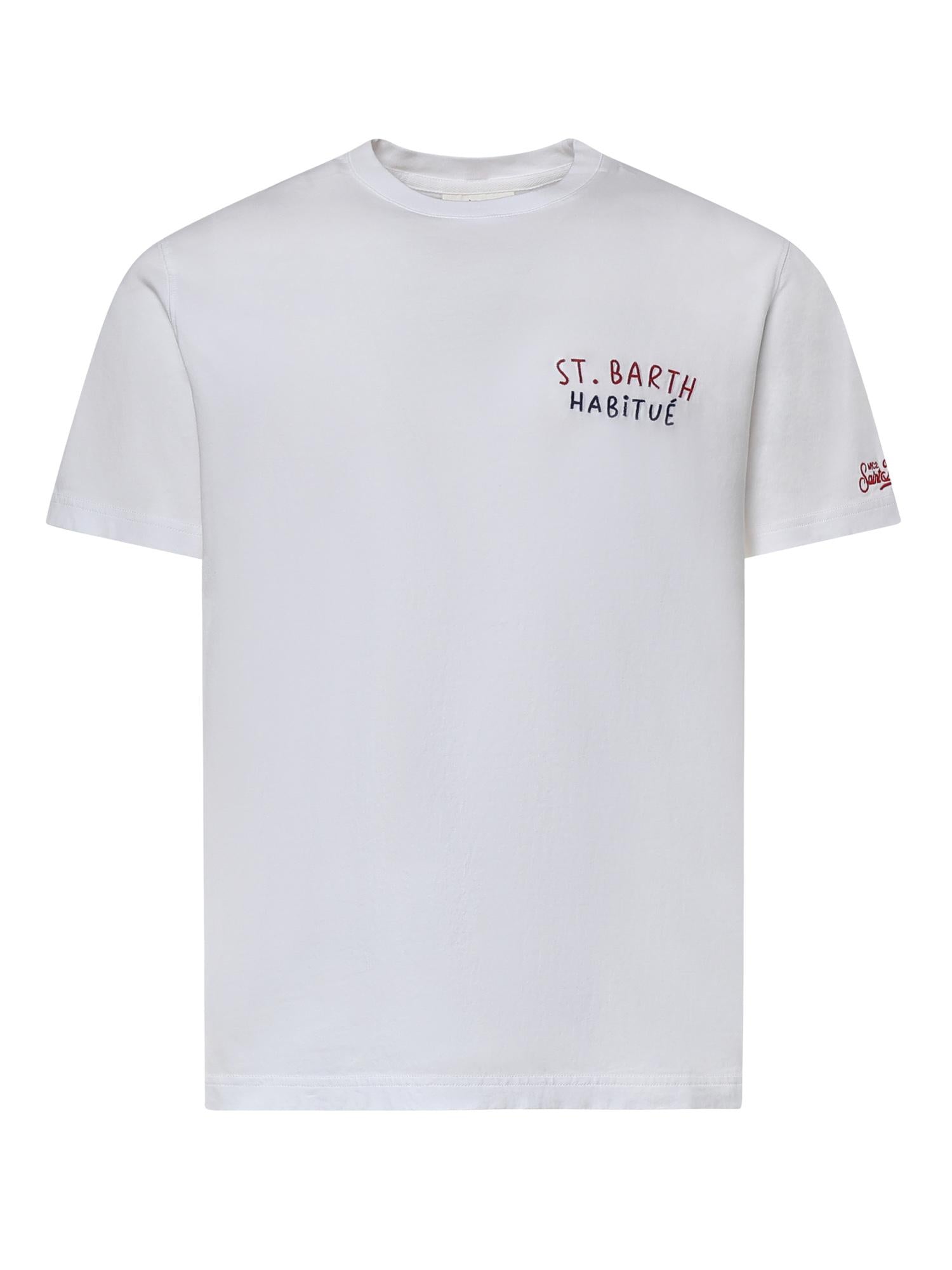 T-shirt con ricamo in cotone PRL0002 00320L MC2 SAINT BARTH 