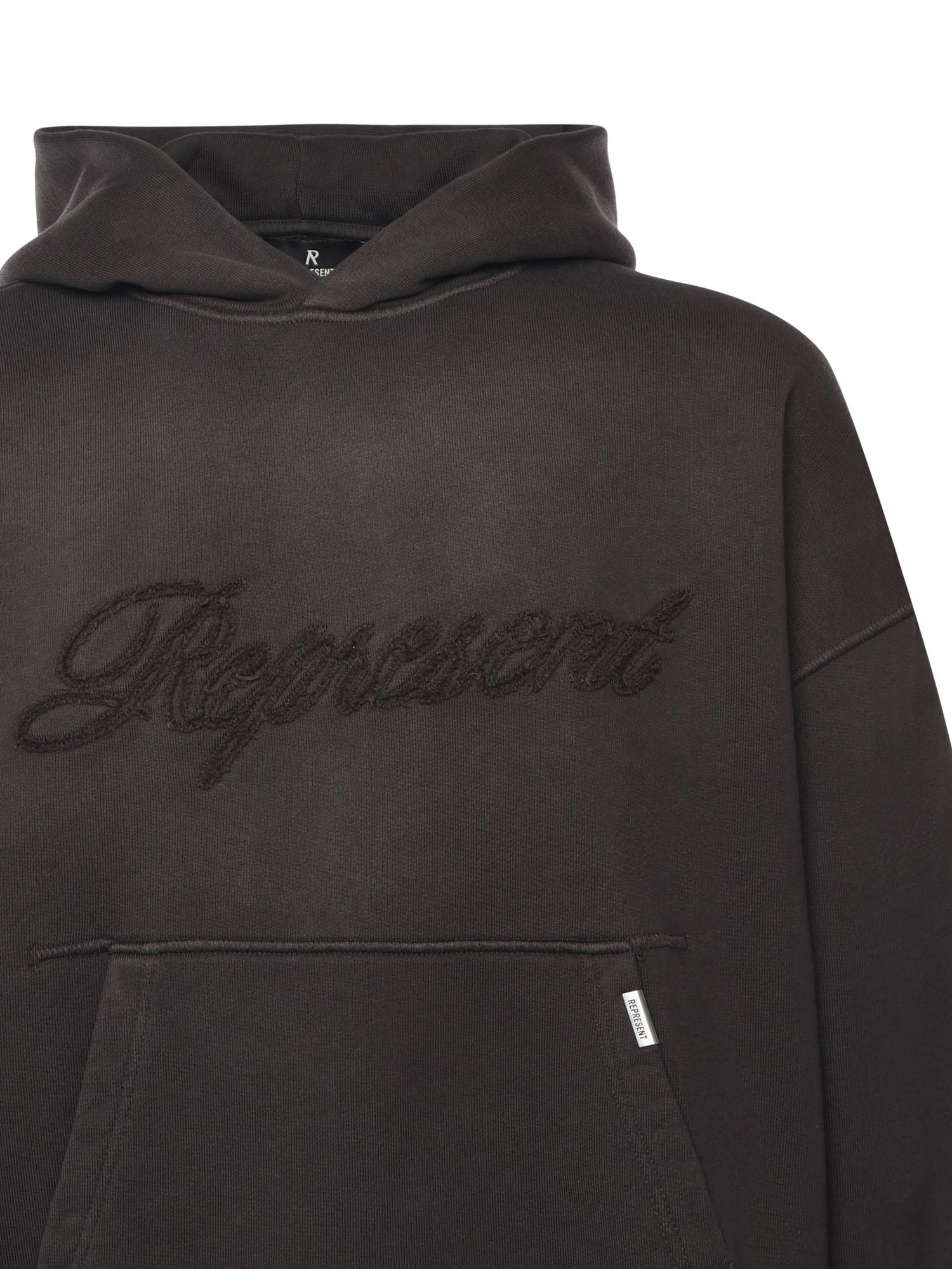 Felpa con cappuccio nera vintage<BR/> MLM100160 17 REPRESENT 