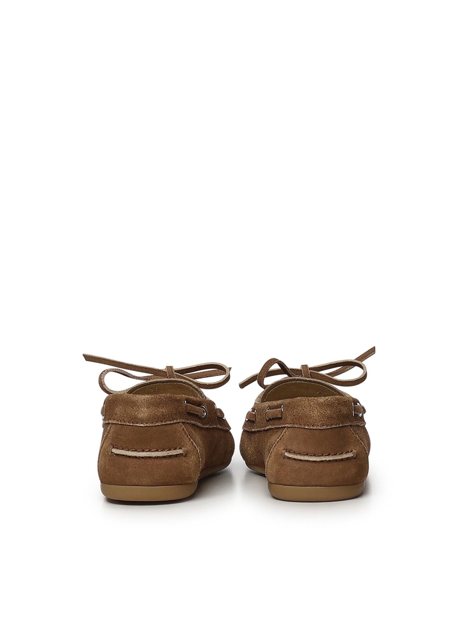 Scarpe Deck in pelle scamosciata delavé 5D123E Z5OF0401 MIU MIU 