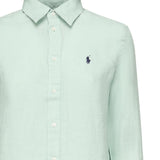 Camicia in lino con logo<BR/> 211970730013  POLO RALPH LAUREN 