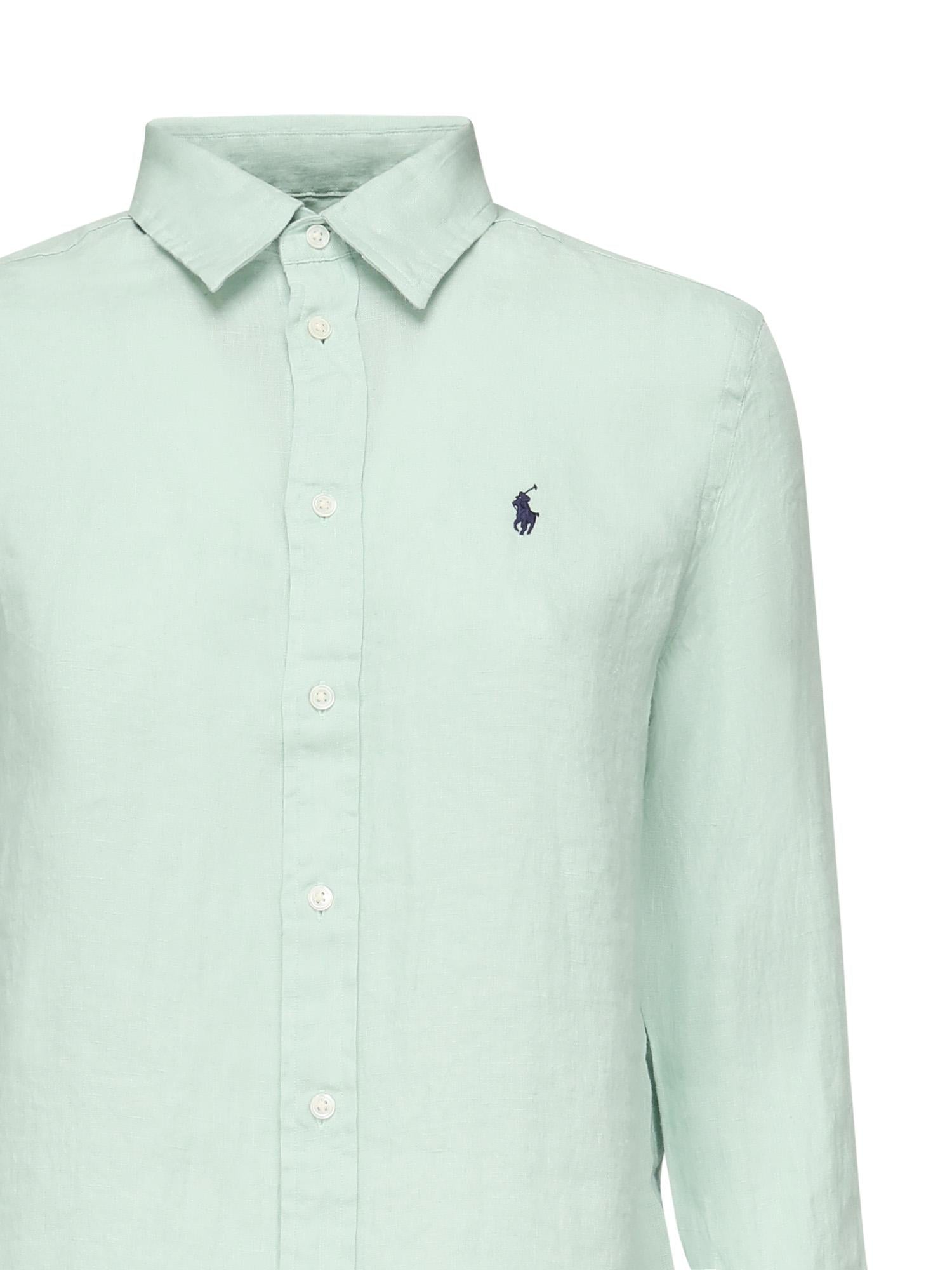 Camicia in lino con logo<BR/> 211970730013  POLO RALPH LAUREN 