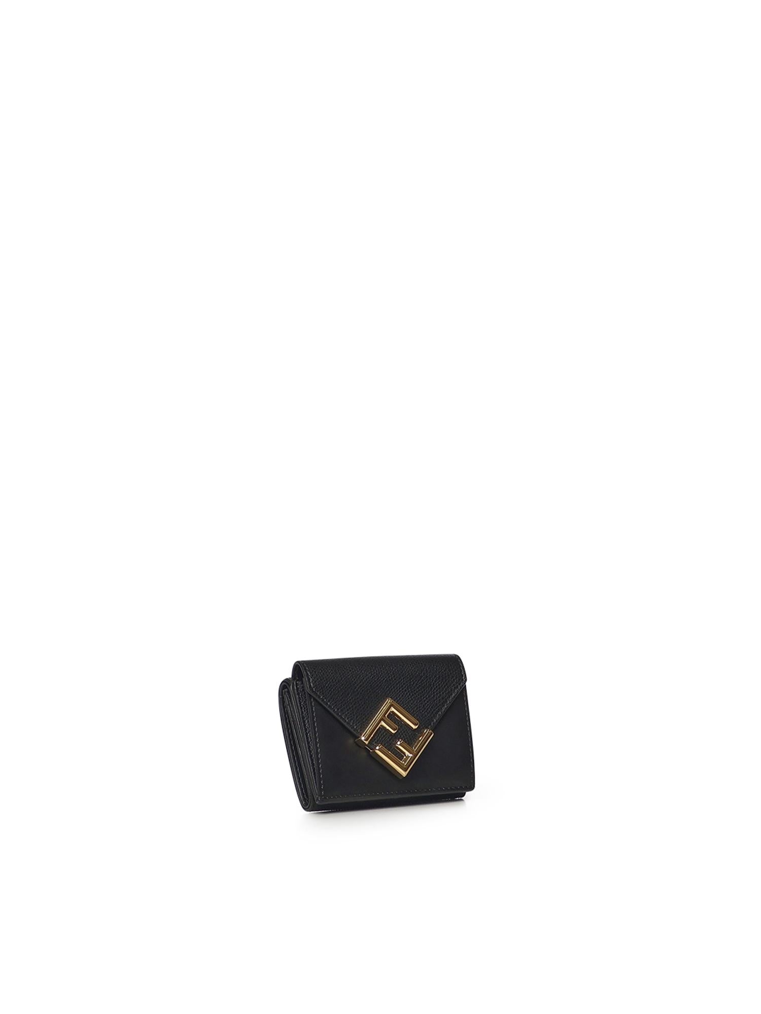Portafoglio mini tri-fold FF diamonds in pelle 8M0480 ALWAF0KUR FENDI 