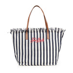 Borsa City in canvas a righe CBF0001 01768L MC2 SAINT BARTH 