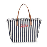Borsa City in canvas a righe CBF0001 01768L MC2 SAINT BARTH 