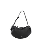 Borsa Fortune in pelle con logo FORTUNE COOKIE PEBBLE GRAIN LEATHER BLACK YUZEFI 