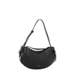 Borsa Fortune in pelle con logo FORTUNE COOKIE PEBBLE GRAIN LEATHER BLACK YUZEFI 