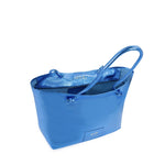 Borsa shopping in pelle con logo 73BP9VT01 LOLLI POPPOP BLUE V° 73 