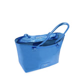 Borsa shopping in pelle con logo 73BP9VT01 LOLLI POPPOP BLUE V° 73 