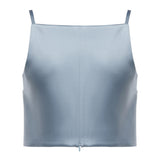Top in raso con applicazioni floreali SS26174T BL SELF-PORTRAIT 