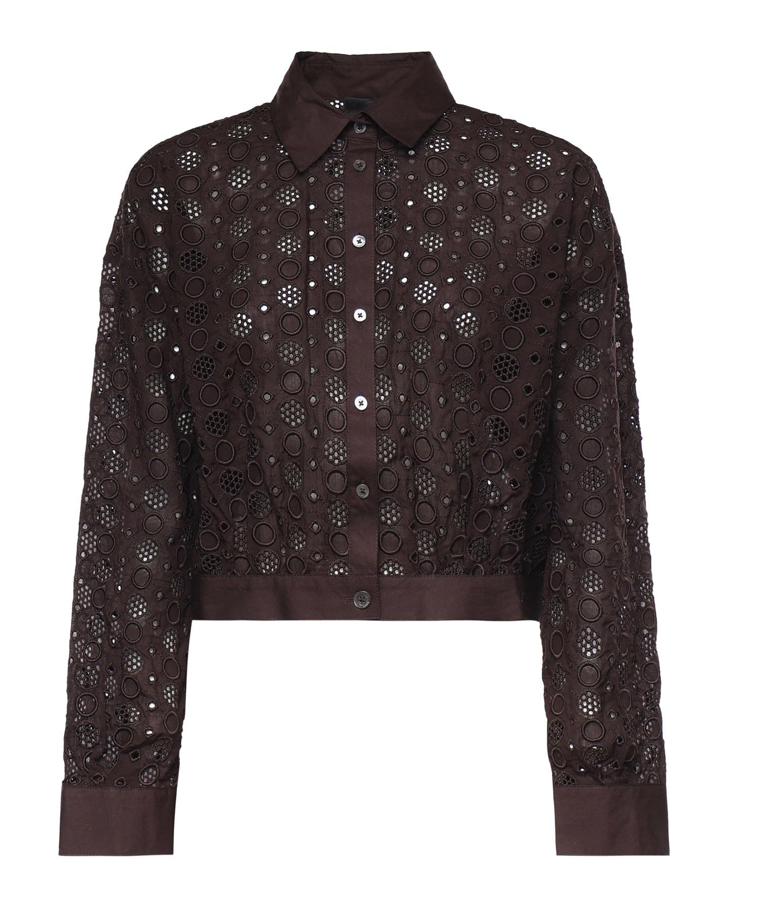 Camicia cropped con ricamo sangallo 106277 A35PM28 PINKO 