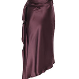 Gonna longuette asimmetrica in satin 106638 A1Y5R57 PINKO 